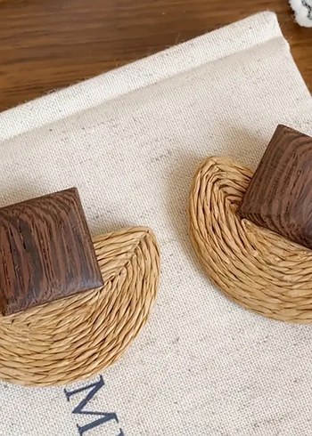 Bohem Mini Kahverengi Küpe