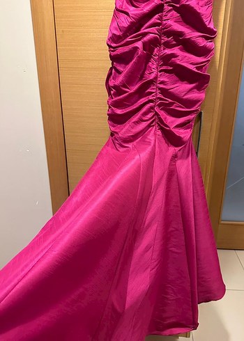 s Beden pembe Renk Alfabeta Abiye Balık Model Elbise Gece Elbisesi