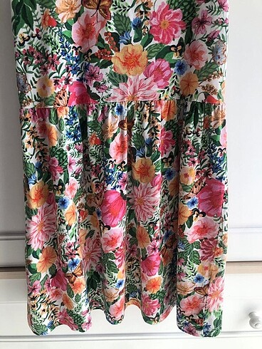 10 Yaş Beden H&M Kız Çocuk Çiçekli Elbise