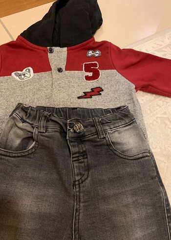 Panço Erkek Çocuk Kot Pantolon Sweatshirt Takım - Görsel 6