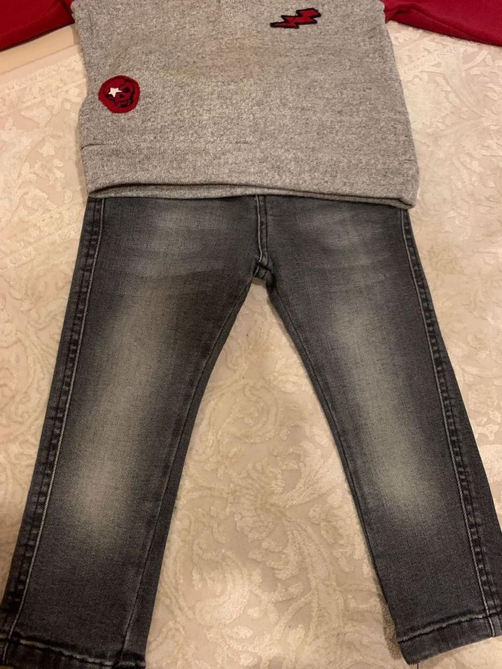 Panço Erkek Çocuk Kot Pantolon Sweatshirt Takım - Görsel 3