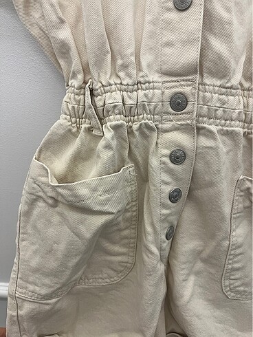 s Beden Krem denim tulum