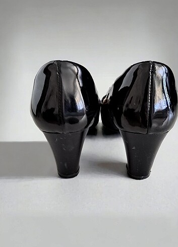 36 Beden siyah Renk Siyah rugan topuklu ayakkabı 