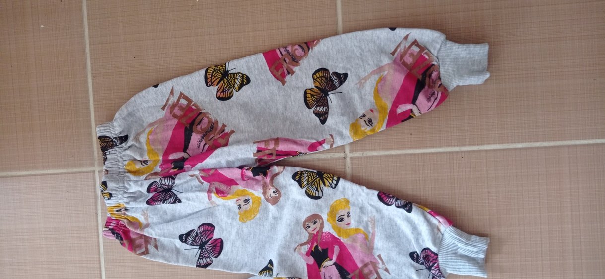 Kız Çocuk Gri Baskılı Uzun Kollu Pijama Takımı - Görsel 3