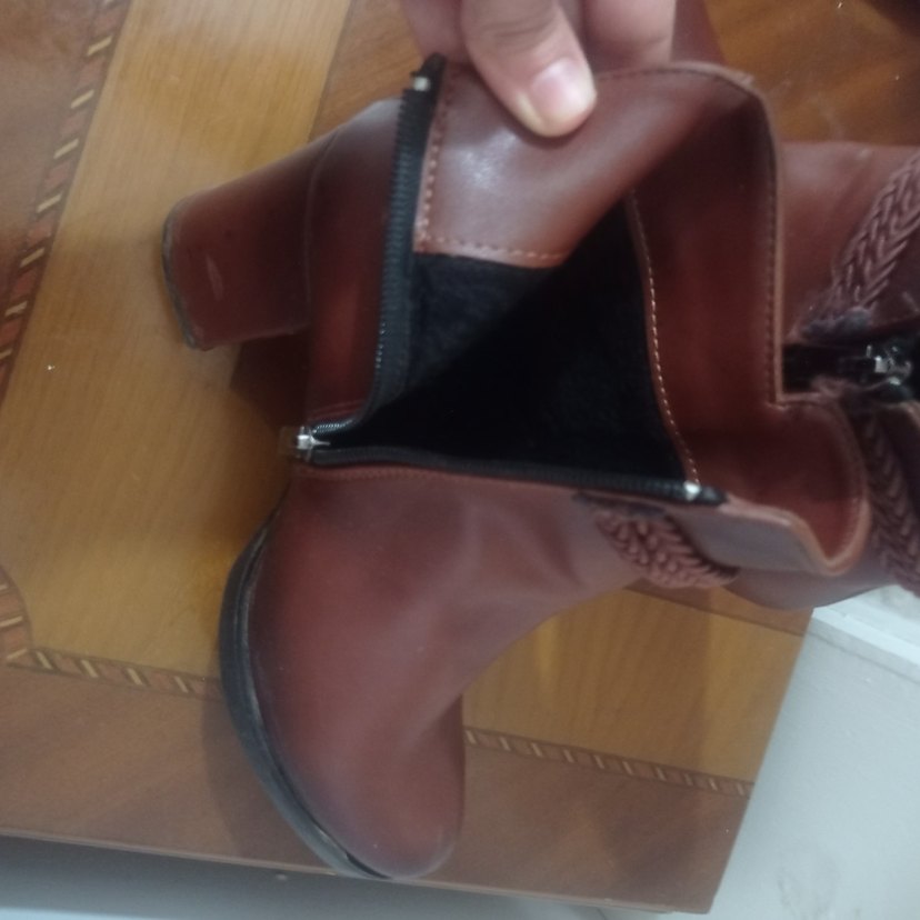 Kahverengi Deri Kadın Topuklu Bot - Görsel 3