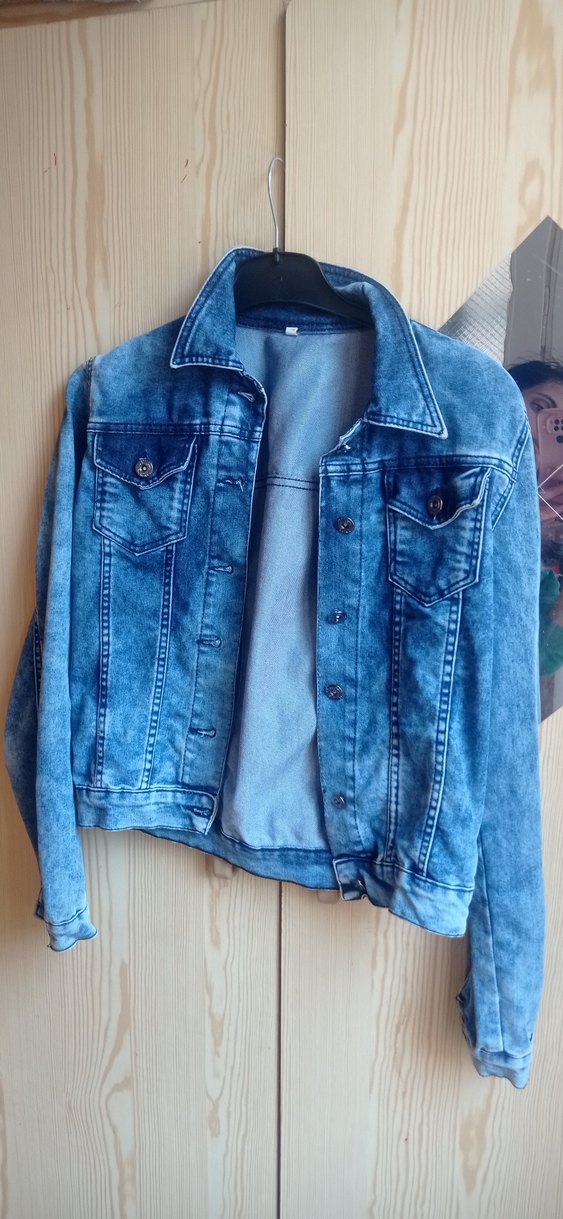 Düğmeli Mavi Kadın Denim Ceket - Görsel 2