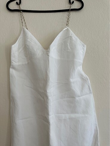 Zara beyaz keten elbise