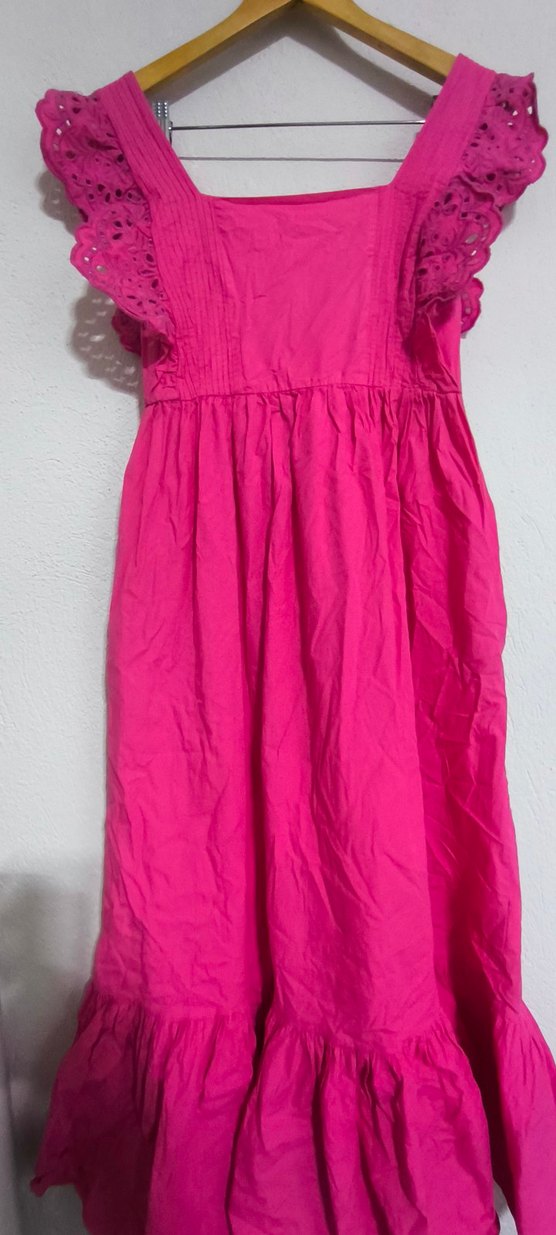 Pembe Kolsuz Bohem Kız Elbisesi - Görsel 3