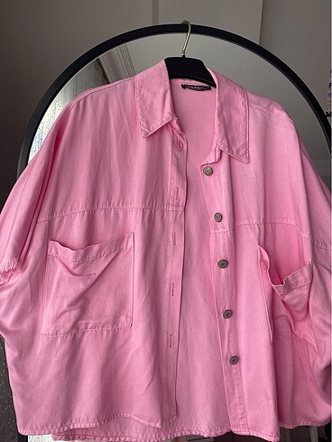 Pembe oversize ceket