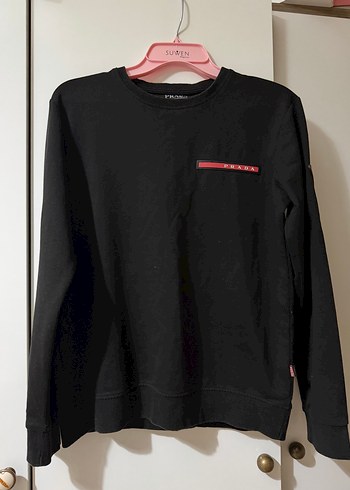 Prada Siyah Bisiklet Yaka Sweatshirt