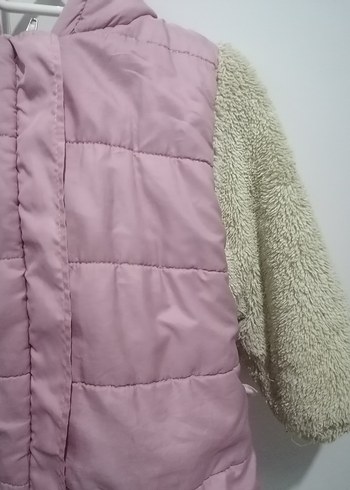 HelloBaby Kız Çocuk Peluş Kollu Pembe Mont