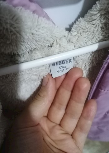24-36 Ay Beden pembe Renk Kız Çocuk Peluş Kollu Pembe Mont