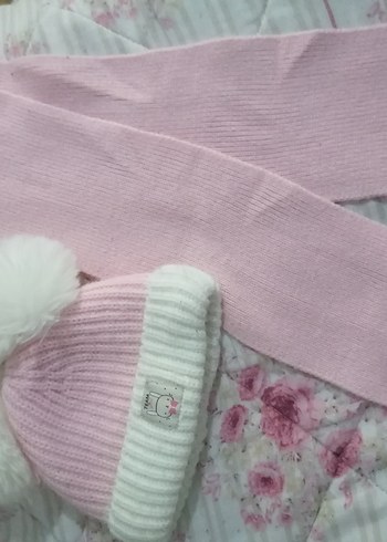 Civil Pembe Çift Ponponlu Örgü Çocuk Bere