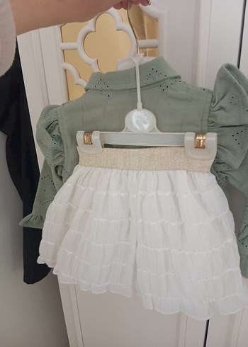 Düğmeli Yeşil Nakışlı Kız Bolero - Görsel 2