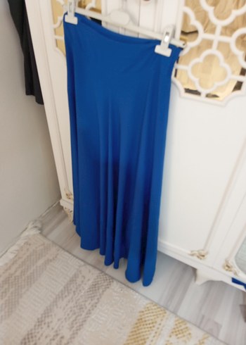 Mavi Piliseli Kadın Uzun Etek - Görsel 2