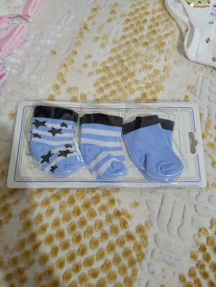 Gri Desenli Erkek Bebek Çorap Seti 3'lü - Görsel 2