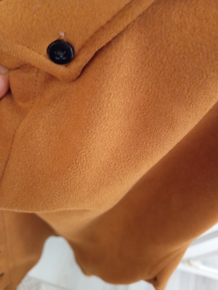 Düğmeli Kadın Süet Gömlek - Görsel 2