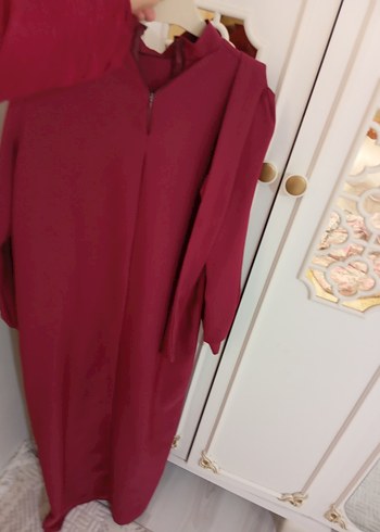 Bordo Uzun Kollu Salaş Elbise - Görsel 2