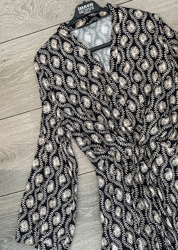 Quzu Bohem Gri Yılan Desenli Uzun Kollu Kimono
