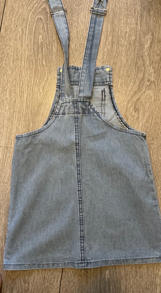 Kadın Mavi Denim Askılı Midi Salopet - Görsel 4