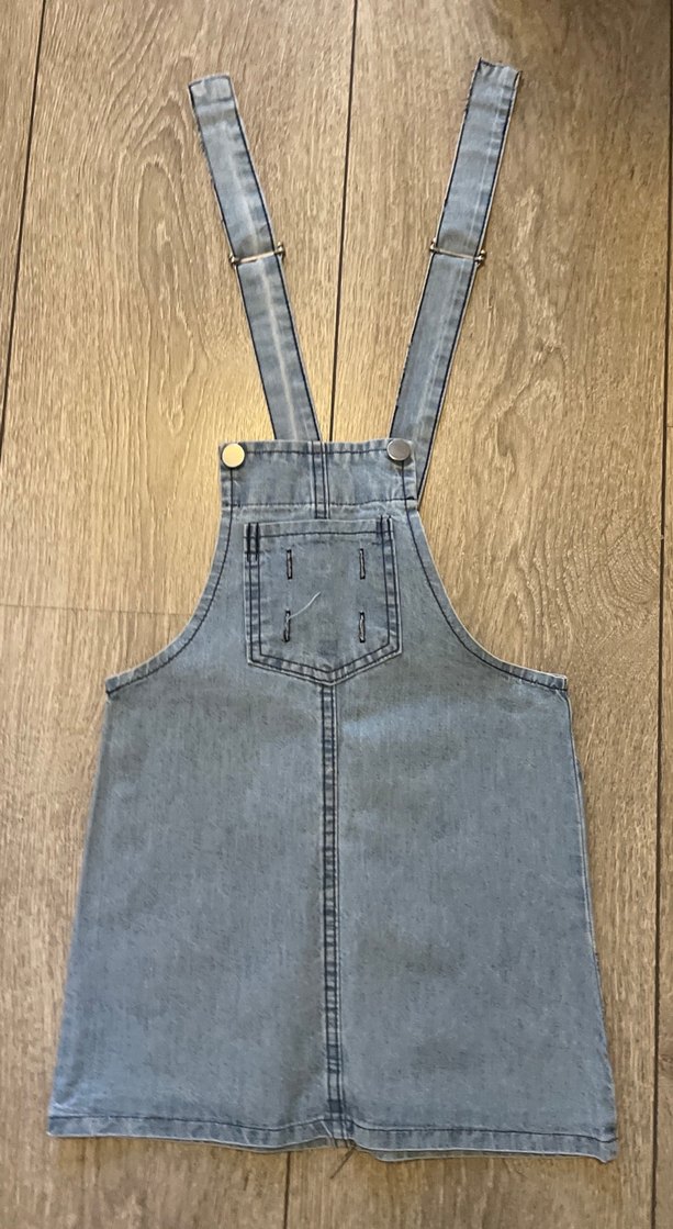 Kadın Mavi Denim Askılı Midi Salopet - Görsel 2