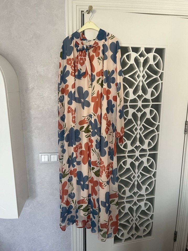 Çiçek Desenli Uzun Bohem Elbise - Görsel 2