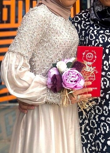 m Beden beyaz Renk Ekru nikah elbisesi