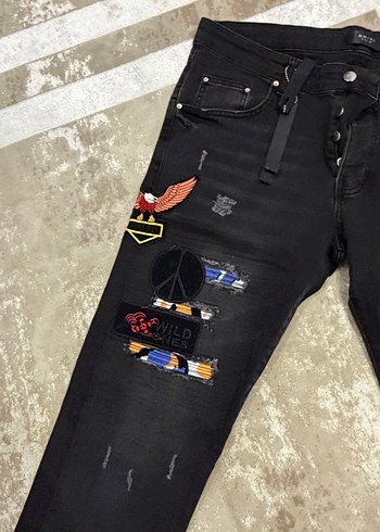 Orijinal amiri Siyah Erkek Kot Pantolon - Görsel 2