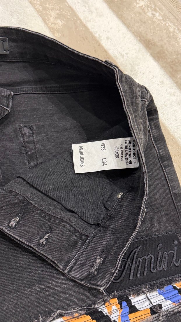 Orijinal amiri Siyah Erkek Kot Pantolon - Görsel 4