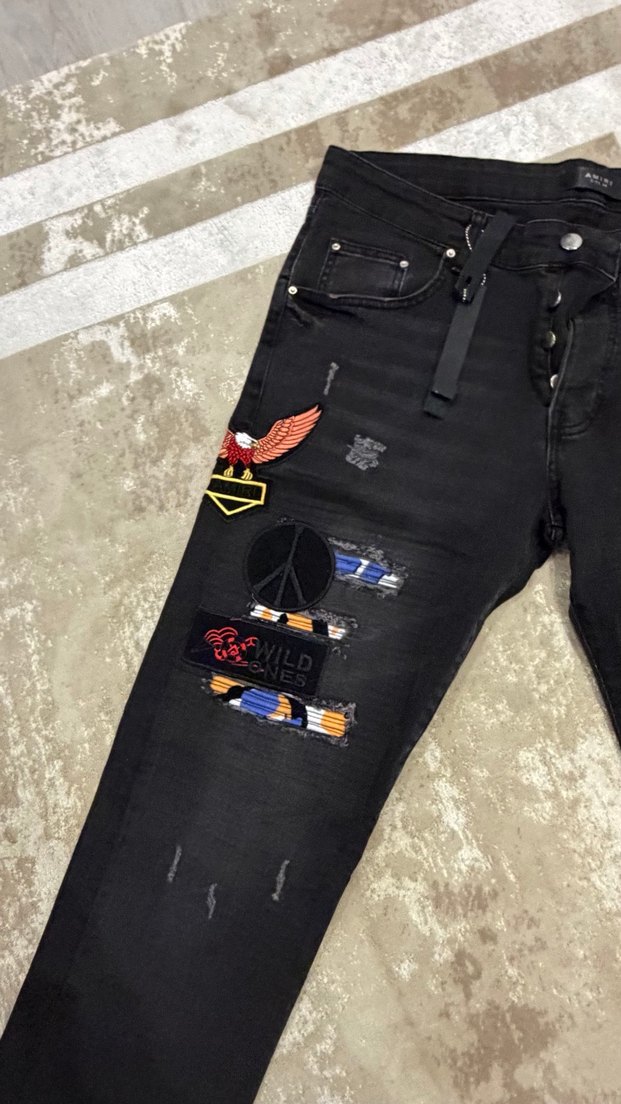 Orijinal amiri Siyah Erkek Kot Pantolon - Görsel 2