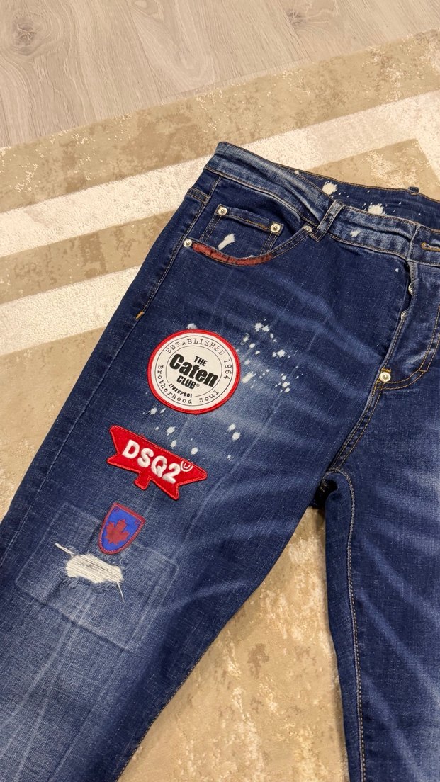 Orijinal Dsquared2 özel tasarım Erkek Denim Jean Pantolon - Görsel 2