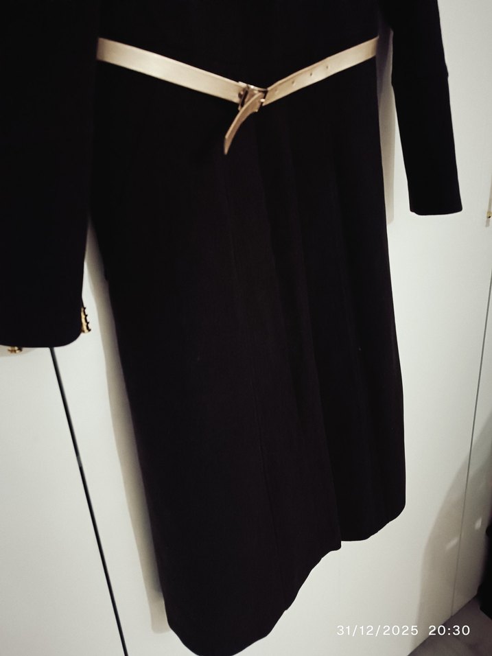 Kahverengi kemerli kaşe kaban - Görsel 3