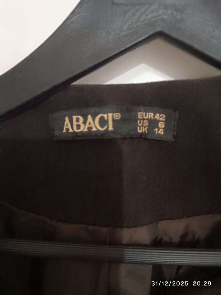 Kahverengi kemerli kaşe kaban - Görsel 5