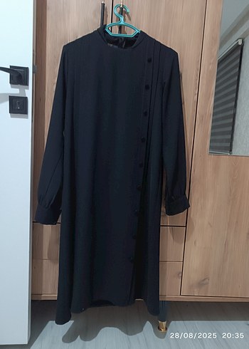 Düğmeli Siyah Uzun pantolon üstü - Görsel 8