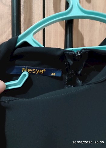 Düğmeli Siyah Uzun pantolon üstü - Görsel 6