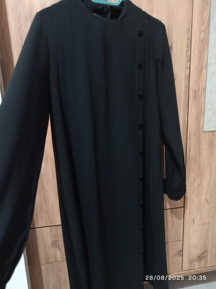 Düğmeli Siyah Uzun pantolon üstü - Görsel 2