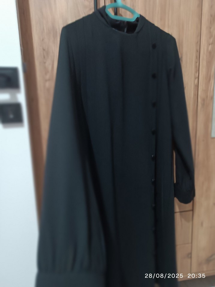 Düğmeli Siyah Uzun pantolon üstü - Görsel 3