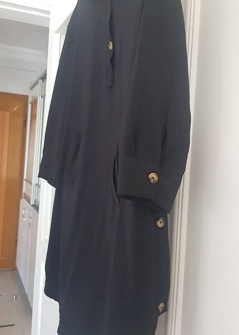Siyah Düğmeli keten tunik