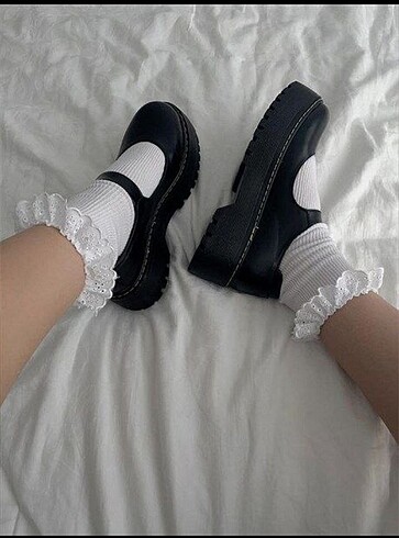Hotiç Siyah Oxford Harajuku Tarz Lolita Ayakkabı