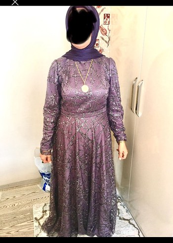 Mor Uzun Kollu Bohem Abiye Elbise - Görsel 2