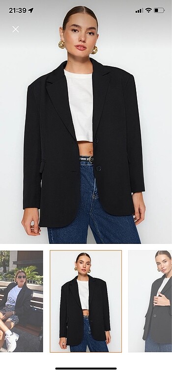 34 Beden siyah Renk Oversize blazer