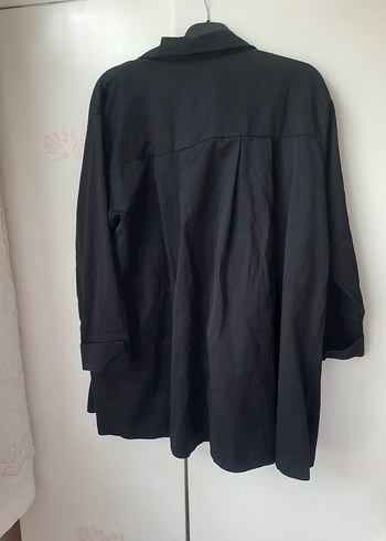 Düğmeli Siyah Gömlek tunik - Görsel 3