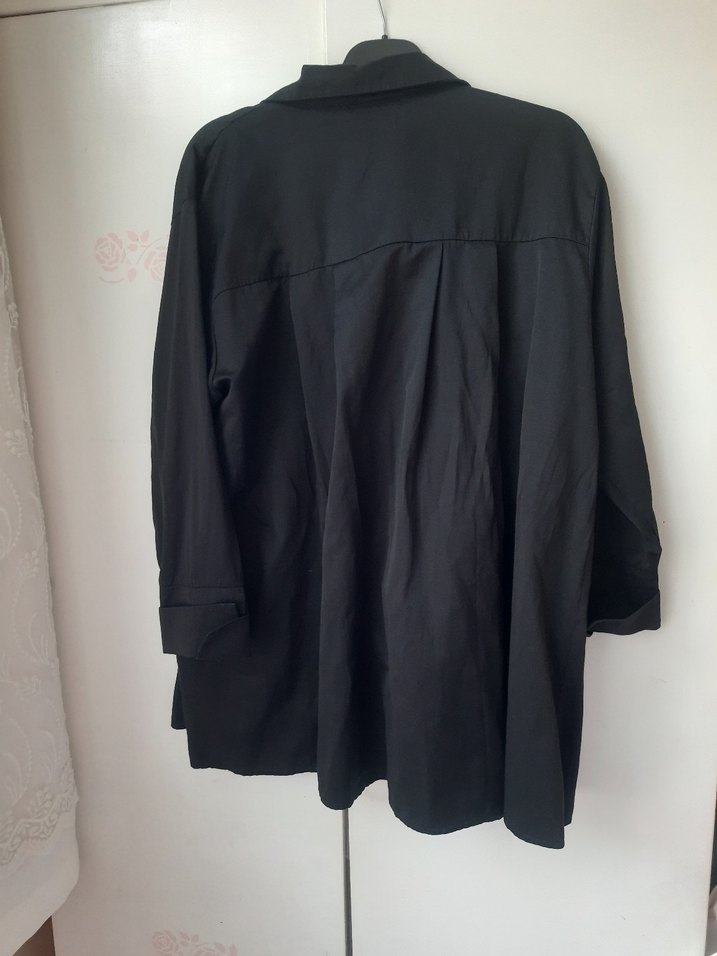 Düğmeli Siyah Gömlek tunik - Görsel 3