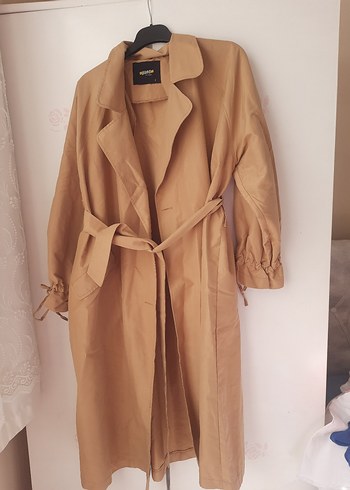 Taba Kadın Uzun Keten Trençkot - Görsel 3