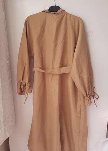 Taba Kadın Uzun Keten Trençkot - Görsel 2