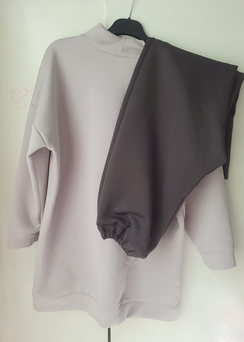 Gri Kadın tesettür takım - Görsel 4