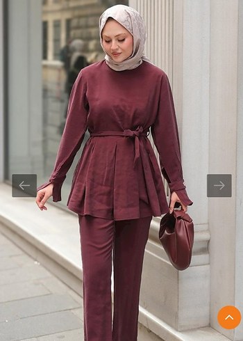 Tesettür bordo takım - Görsel 2