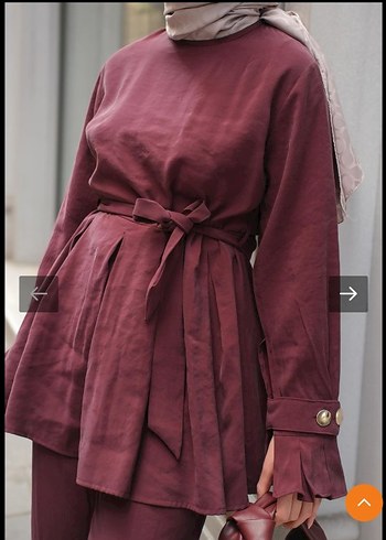 Tesettür bordo takım - Görsel 4