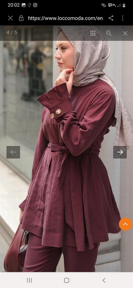 Tesettür bordo takım - Görsel 3