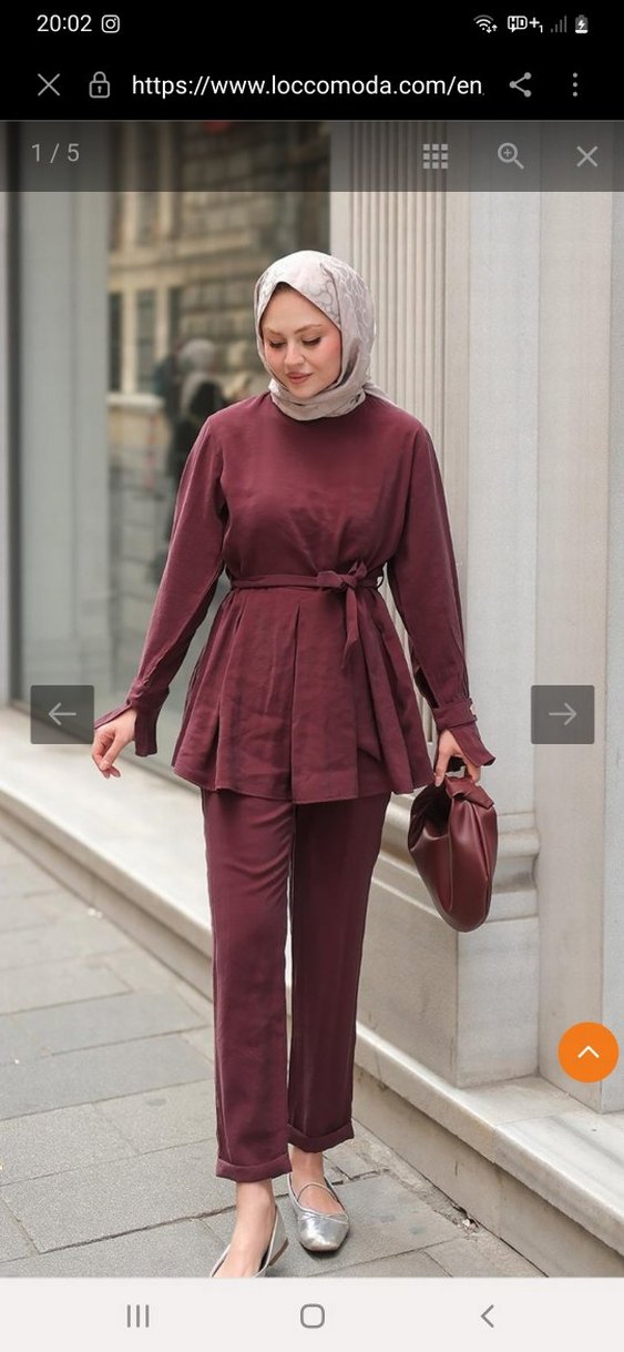 Tesettür bordo takım - Görsel 2